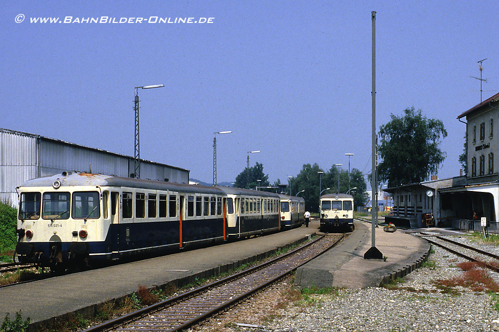 515 021, 815xxx, 515 018, 515 019 im August 1986 in Krumbach.